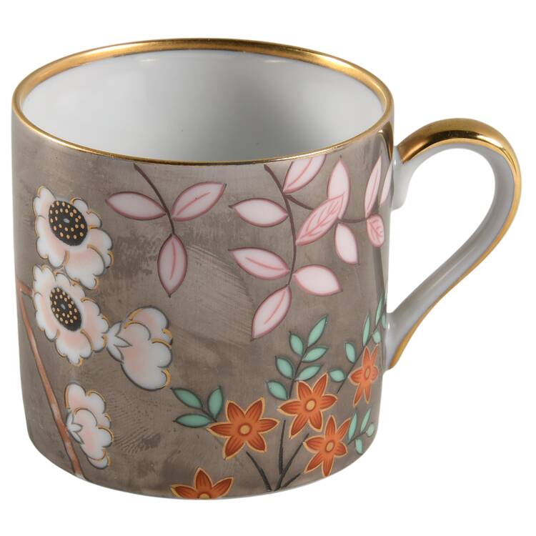 Fleurs Platinees Flat Demitasse Cup