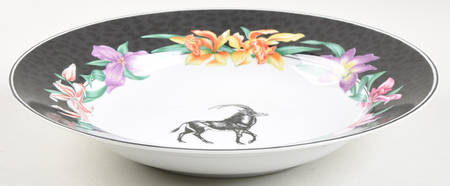 Fleurs Safari (No Animals) Large Rim Soup Bowl