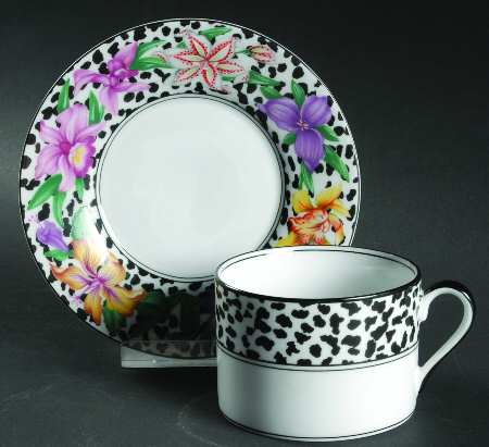 Fleurs Safari (No Animals) Flat Cup & Saucer Set