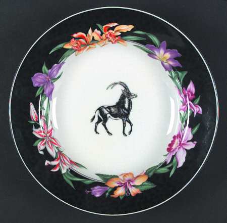 Fleurs Safari (With Animals) Large Rim Soup Bowl