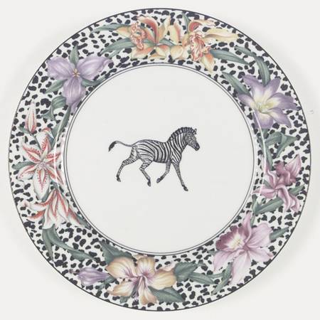 Fleurs Safari (With Animals) Dinner Plate