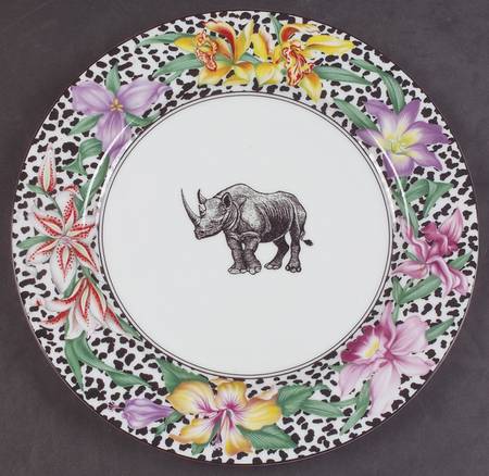 Fleurs Safari (With Animals) Dinner Plate