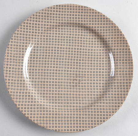 Foulard (Black and White Diamonds on Taupe) Luncheon Plate