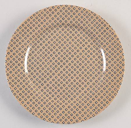 Foulard (Black and White Diamonds on Taupe) Bread & Butter Plate