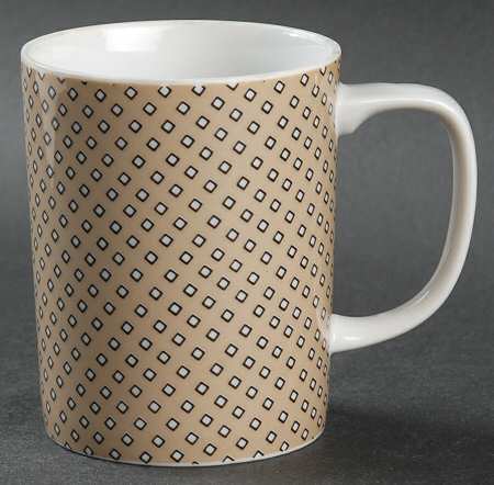 Foulard (Black and White Diamonds on Taupe) Mug