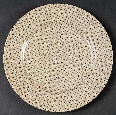 Foulard (Black and White Diamonds on Taupe) Salad Plate