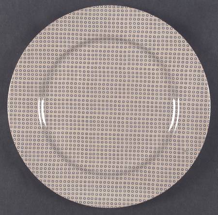 Foulard (Black and White Diamonds on Taupe) by Fitz &amp; Floyd