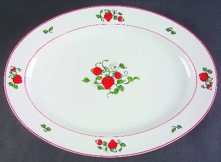 Fraise De Bois 16" Oval Serving Platter