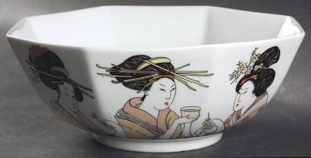 Geisha (Light Tones) 8" Octagonal Vegetable Bowl