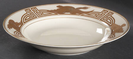 Golden Heron Large Rim Soup Bowl