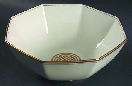 Gold Mandarin Crest 8" Octagonal Vegetable Bowl