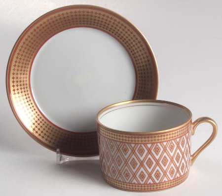 Gold Pavillion Flat Cup & Saucer Set