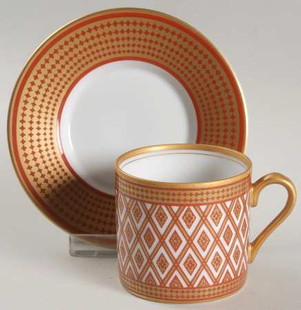 Gold Pavillion Flat Demitasse Cup & Saucer Set