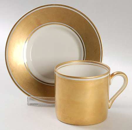 Gold Rondelet Flat Demitasse Cup & Saucer Set