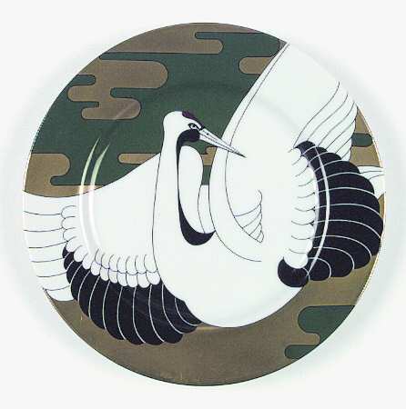 Golden Tancho Stork Salad Plate