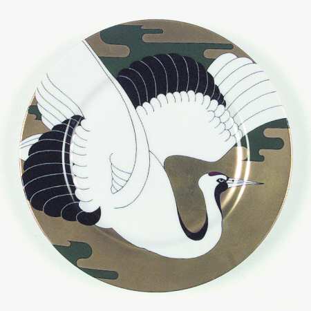 Golden Tancho Stork Salad Plate by Fitz & Floyd