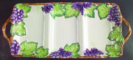 Grape Arbor 3 Part Rectangular Divided Server
