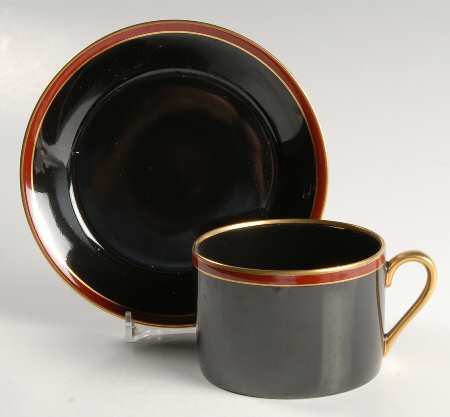 Hattori Black Flat Cup & Saucer Set