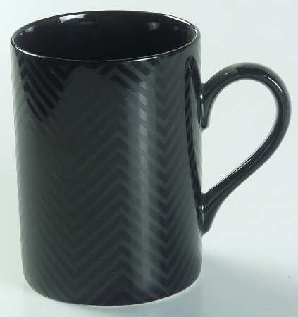 Herringbone (Black on Black) Mug
