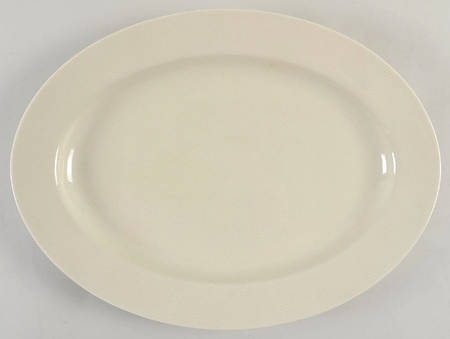 Herringbone (Fawn Brown on Buff) 14" Oval Serving Platter