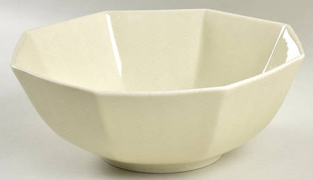 Herringbone (Fawn Brown on Buff) 8" Octagonal Vegetable Bowl