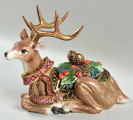 Holiday Pine Figural Trinket Box & Lid