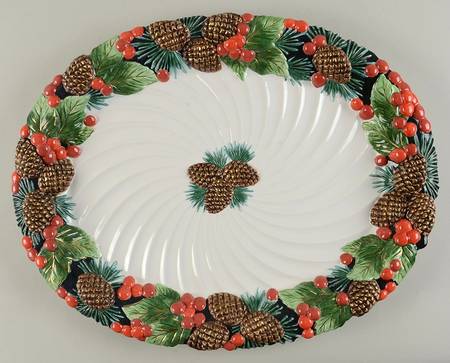 Holiday Pine 20" Oval Serving Platter