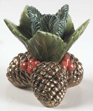 Holiday Pine Figural Candlestick