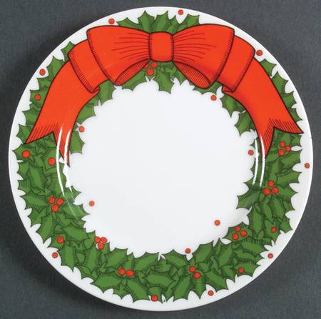 Holly Wreath Bread & Butter Plate
