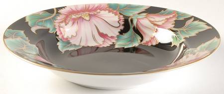 Hummingbird Black Large Rim Soup Bowl