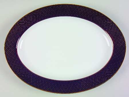 Imperial Dynasty Blue 14" Oval Serving Platter