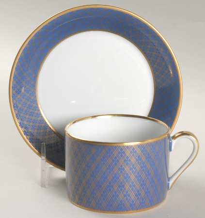 Imperial Dynasty Blue Flat Cup & Saucer Set