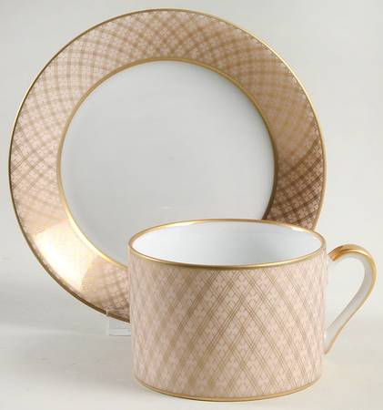 Imperial Dynasty-Shell Peach Flat Cup & Saucer Set