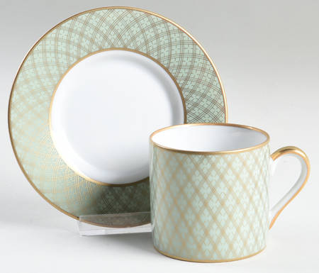 Imperial Dynasty Mint Green Flat Demitasse Cup & Saucer Set