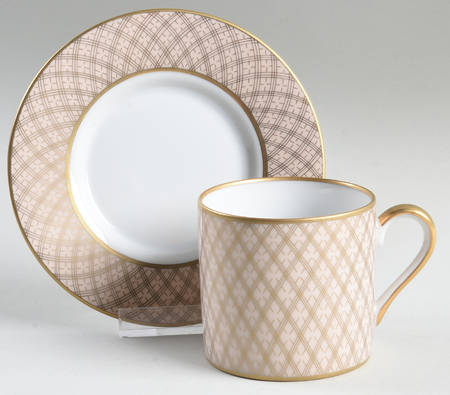 Imperial Dynasty Shell Peach Flat Demitasse Cup & Saucer Set
