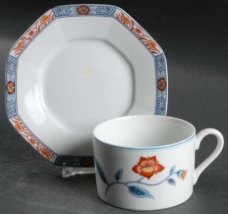 Jardin De Chine Flat Cup & Saucer Set