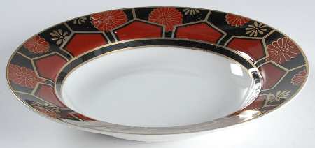 Kuruma (Black, Rust, Gold) Large Rim Soup Bowl