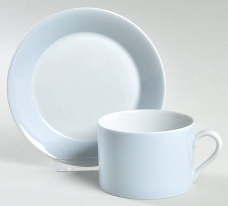 La Ronde Blue Flat Cup & Saucer Set