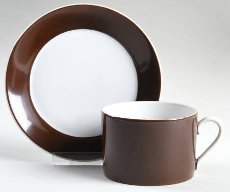 La Ronde Dark Brown Flat Cup & Saucer Set