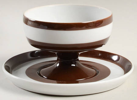 La Ronde Dark Brown China Sherbet with Underplate