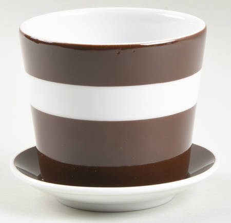 La Ronde Dark Brown 3" Flower Pot & Underplate
