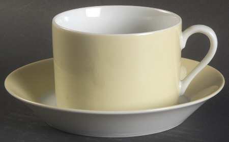 La Ronde Yellow Flat Cup & Saucer Set