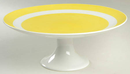 La Ronde Dark Yellow 10" Diameter Pedestal Cake Stand