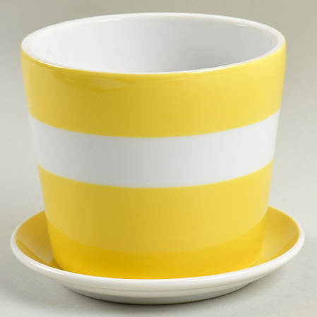 La Ronde Dark Yellow 3" Flower Pot & Underplate
