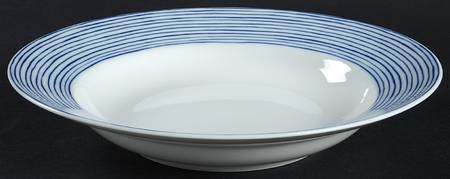 Les Bands Blue Large Rim Soup Bowl