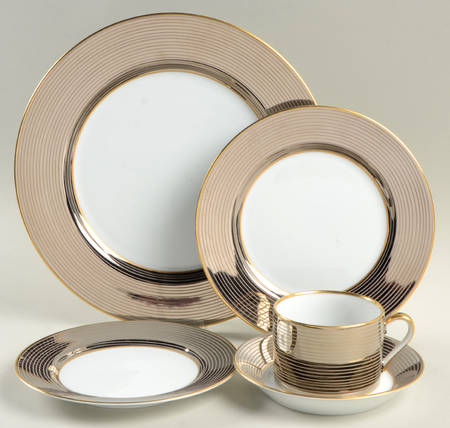 Les Bandes Platinees 5 Piece Place Setting