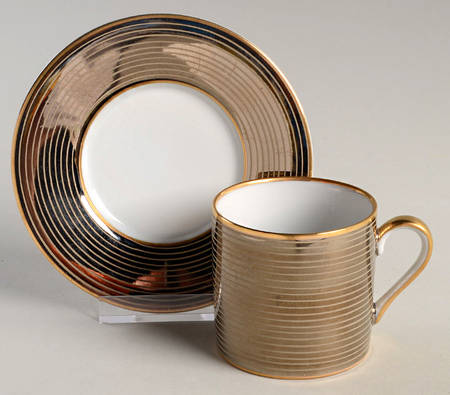 Les Bandes Platinees Flat Demitasse Cup & Saucer Set