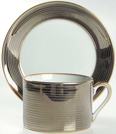 Les Bandes Platinees Flat Cup & Saucer Set