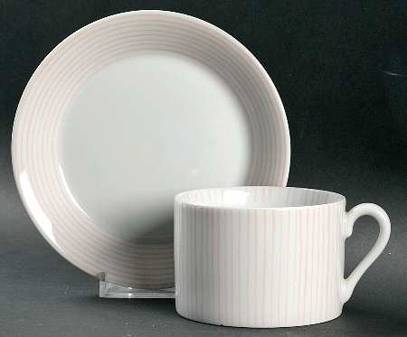 Les Bands Pink Flat Cup & Saucer Set