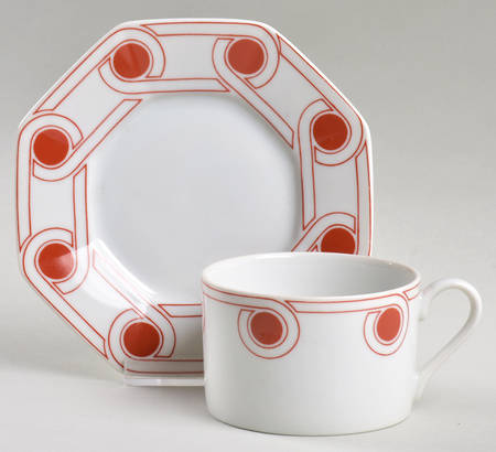 Le Continentale Terra Cotta Flat Cup & Saucer Set